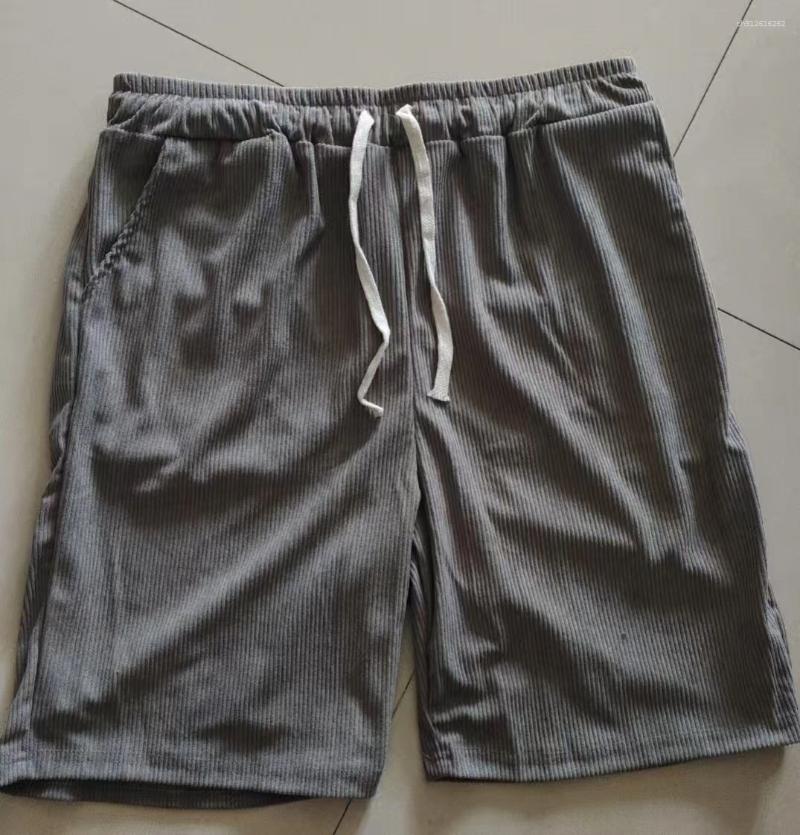 Men's Shorts Corduroy American Style Multi Pocket Loose Oversized Pants Embroidered Retro Straight Leg For Male