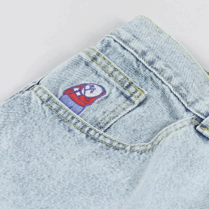 mens shorts Retro Hip Hop Cartoon Graphic Streetwear Denim Big Boy Embroidery Baggy jorts Harajuku Gym basketball short pants baggy jeans