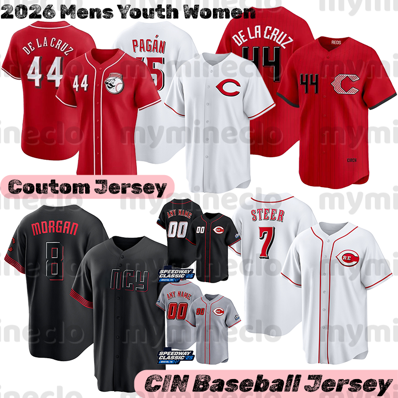 CincinnatiS Reds Jersey Elly De La Cruz TJ Friedl Andrew Abbott Hunter Greene Sal Stewart Rhett Lowder Eugenio Suarez cincinati red city connect Baseball Jerseys
