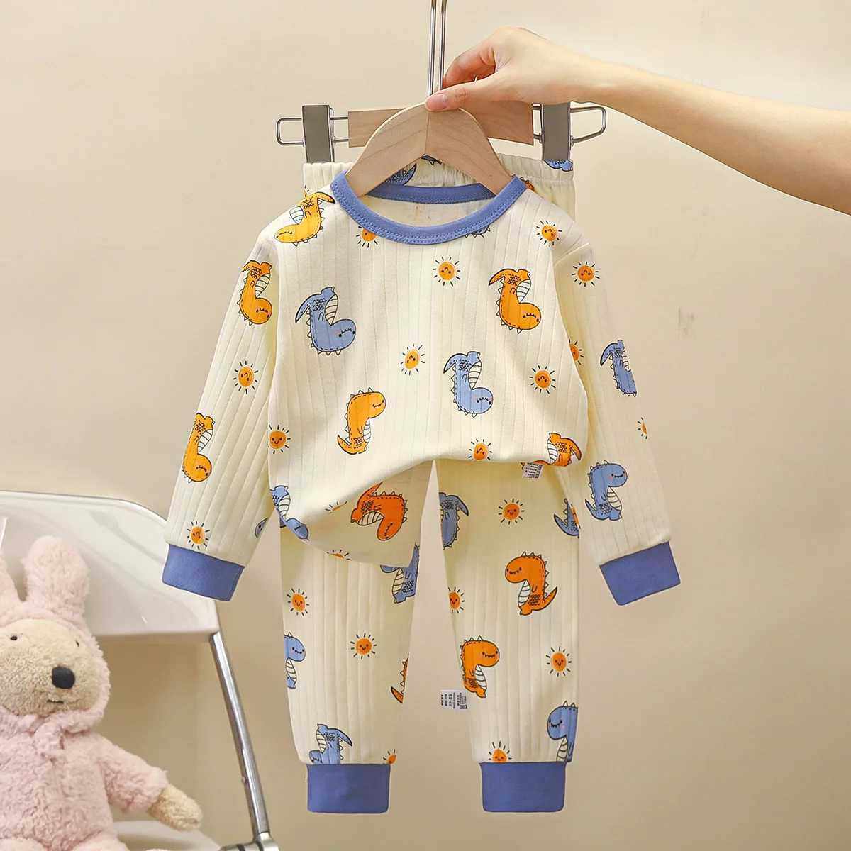 New Spring Autumn Childrens Clothing Sets Sleepwear Clothes Kids Pajamas Set Baby Cotton Pyjamas H260403