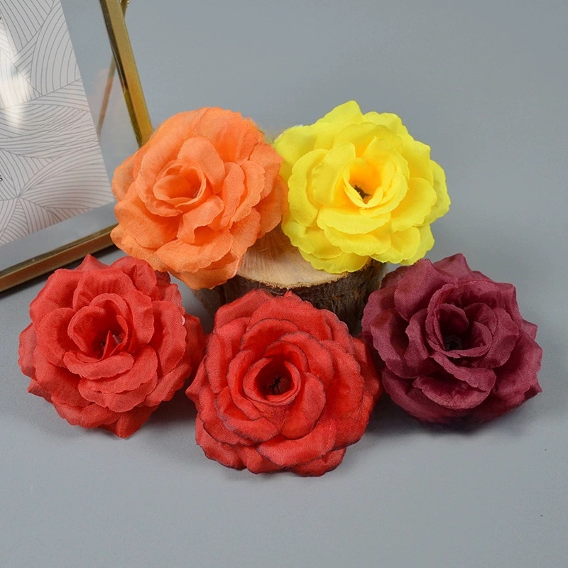 Artificial Flower Silk Camellia Fake Flower For Wedding Wall Landscape Greenery Floral Arrangement Halloween Headwear Decor