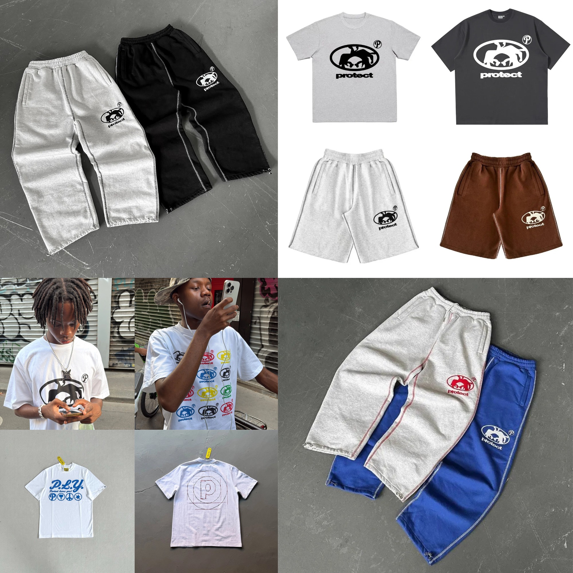 Men's Pants Streetwear PROTECT joggers Designer pants Sweatpants Y2K Harajuku Hip Hop Letter Casual Men Women Elastic Waist Jogging Trouser Designer pants