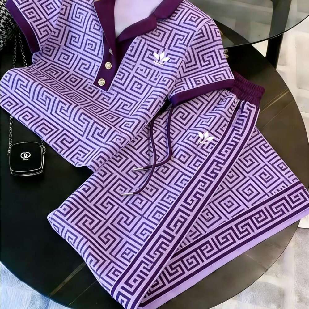 Men's Half Button Short Sleeve Polo Shirt And Long Pants Set Casual Fashion Suit Men's Trendy Outfit For Everyday Outings And Weekend Events - view 5