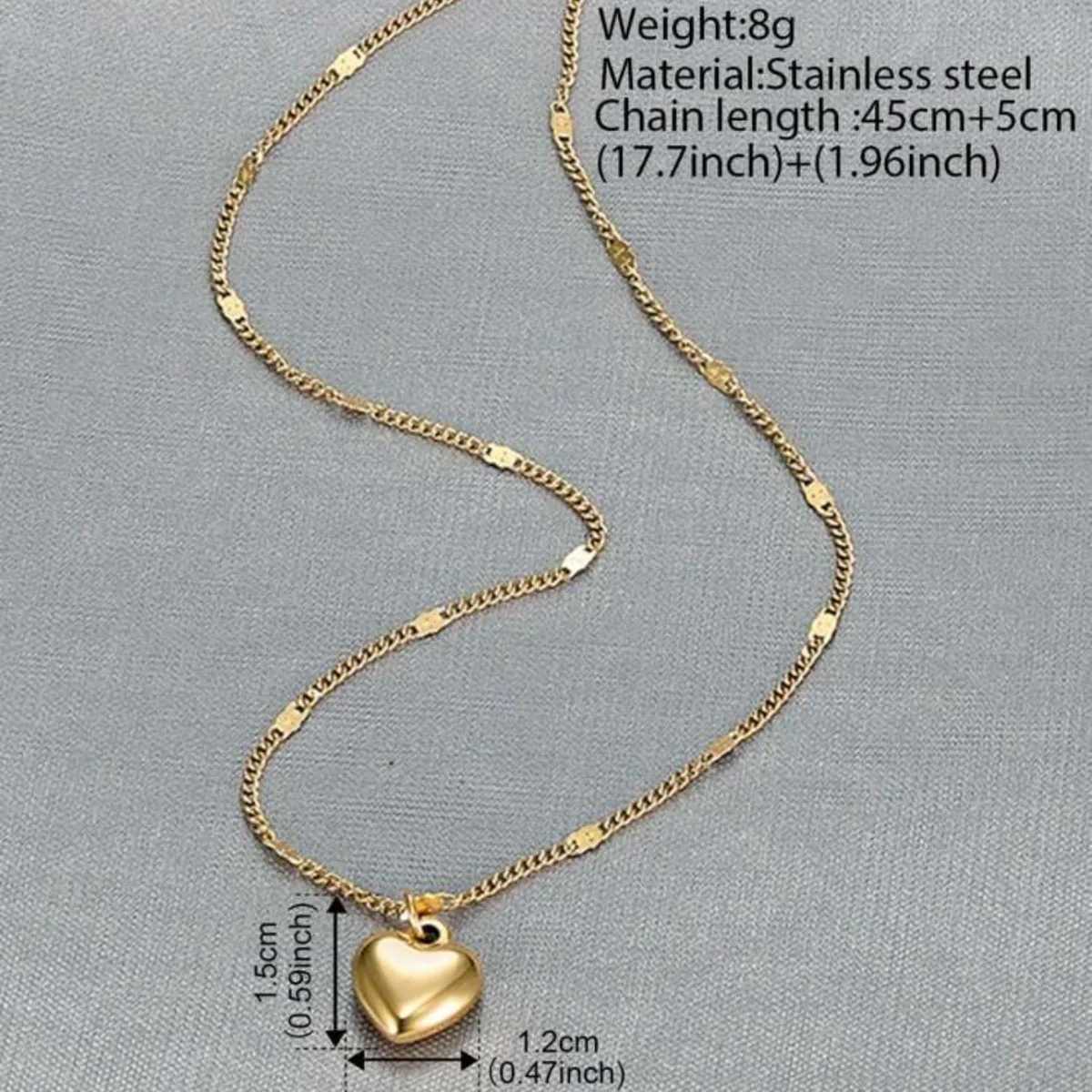Stereoscopic Stainless Steel Will Not Fade Small Peach Heart Golden Necklace for Women Love Heart Pendant Collarbone Chain Gift H260403