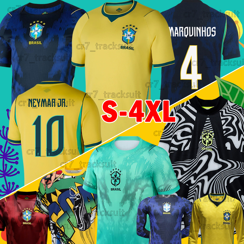 4XL Brazil 26 27 World Cup Soccer Jerseys national football team NEYMAR JR. MARTINELLI L.HENRIQUE Football Shirts 2026 Brasil Long Sleeves Goalkeeper Men kids kits set