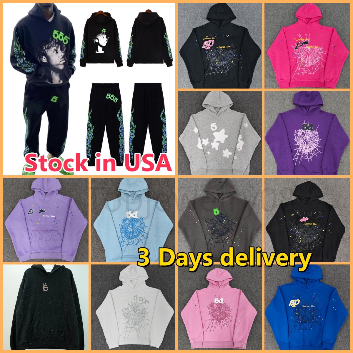 Designer hoodie spider hoodie Mens Hoodie spiderhoodie men web hoodies Sweatshirts Hip Hop pants rhinestone studded Women Hoodies Tracksuit Puff Print Pullover