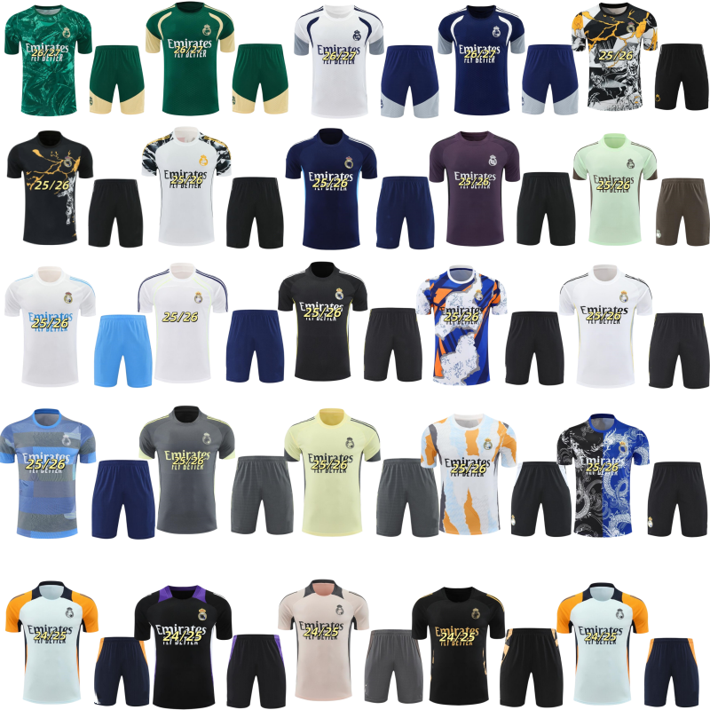 2026 2027 Madrids tracksuit Short sleeved training men kids soccer shirt shorts kit 24 25 26 27 mbappe football shirts maillot foot camiseta futbol jerseys kits