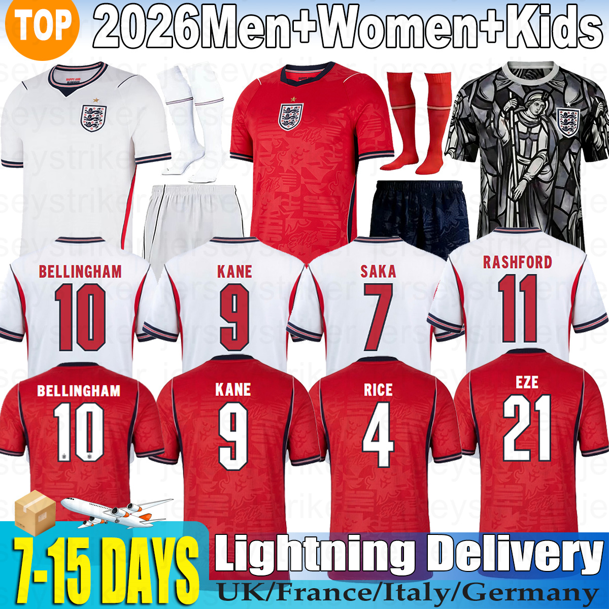england kit 26 27 BELLINGHAM Soccer Jersey Palace 2026 england football shirt KANE SAKA EZE PALMER RICE FODEN kids Women Goalkeeper football kit shorts