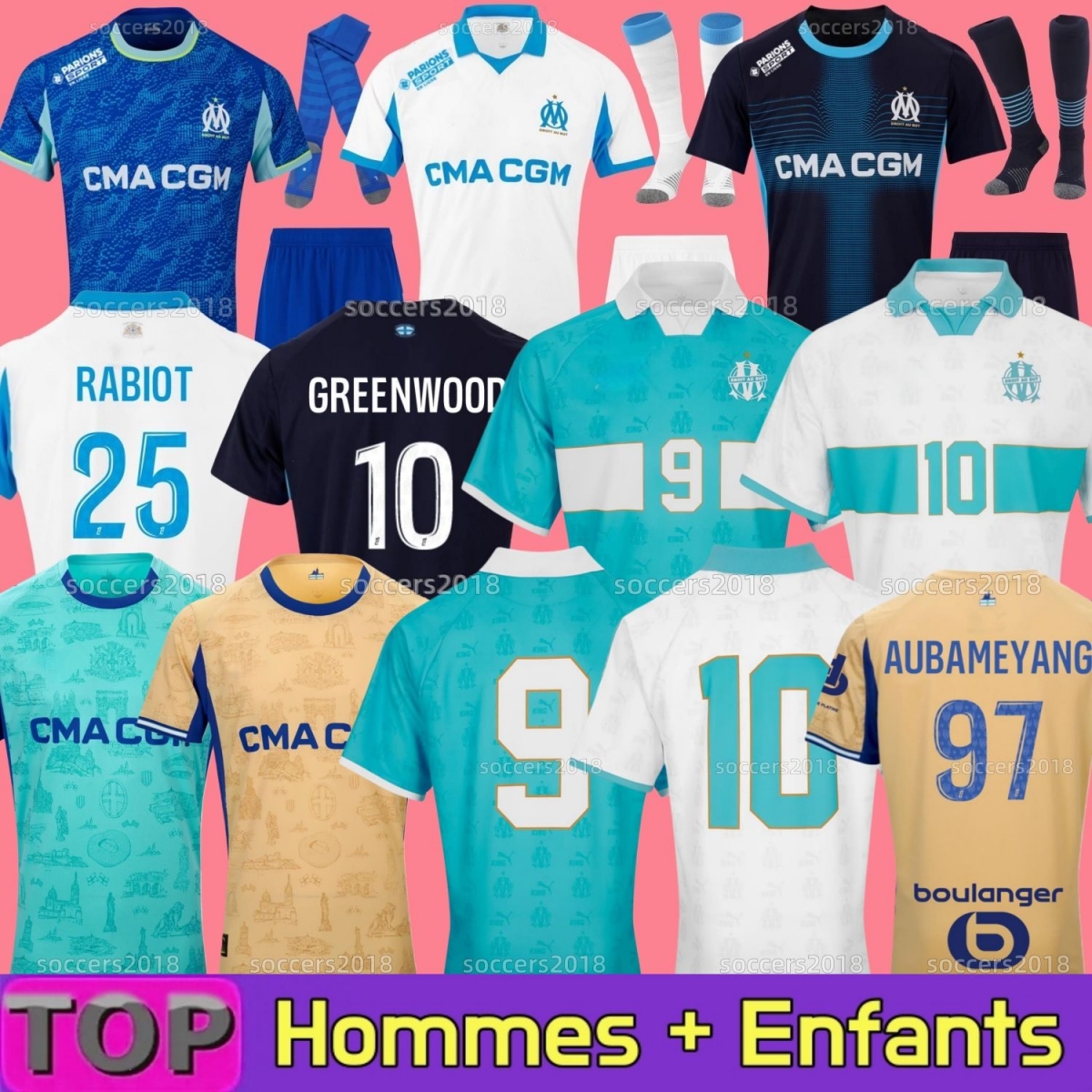 25 26 MarseilleSE GREENWOOD Soccer jerseys RABIOT GOUIRI BALERDI PAIXAO VAZ OUNAHI harit 2025 2026 maillot OM de foot football shirt hommes enfants RONGIER Man Kids