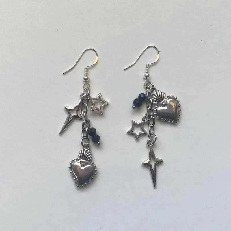 Personalized Punk Style Hollow Star Heart Pendant Earrings Womens Fashion Trend Holiday Party Accessories Jewelry H260403