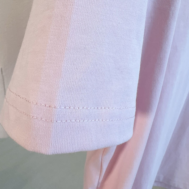 Ladies Spring Summer New Pink Embroidered Short Sleeve Top, Designer Vintage Luxury Crewneck 100% Cotton Blouse, Runway Chic Classic Oversized Elegant