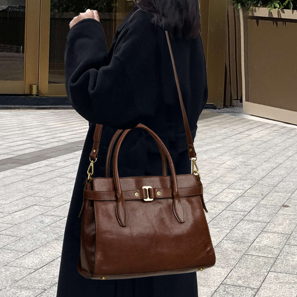 2025 New Genuine Leather Women Bag Luxury Minimalist Fashion Shoulder Bag High Quality Textured Tote Bag Factory Wholesale Drop Shipping Available SEN
