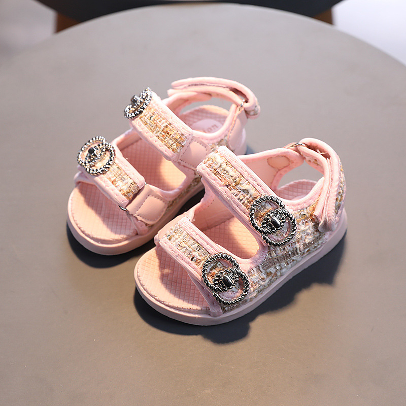 Fashion Sandals Girls Summer Sandals Princess Elegant Double Hook Design Fashion Shoes Baby Soft Beautiful Beach Sandals Party Wedding Flat Sandals Fr