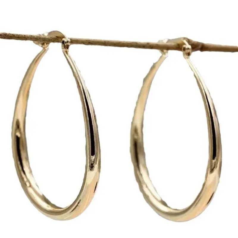 Gold color Smooth Circle Big Hoop Earrings For Women Silver Fashion Party Wedding Accessories Jewelry Christmas Gifts H260403