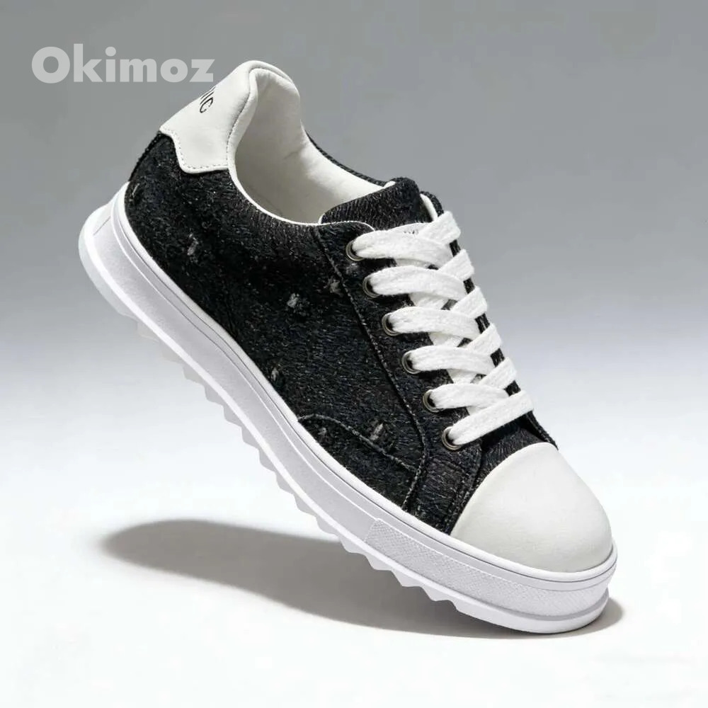 Okimoz Casual Shoes Running Sneaker Designer Shoes Black Distressed Denim Platform Sneakers for Women