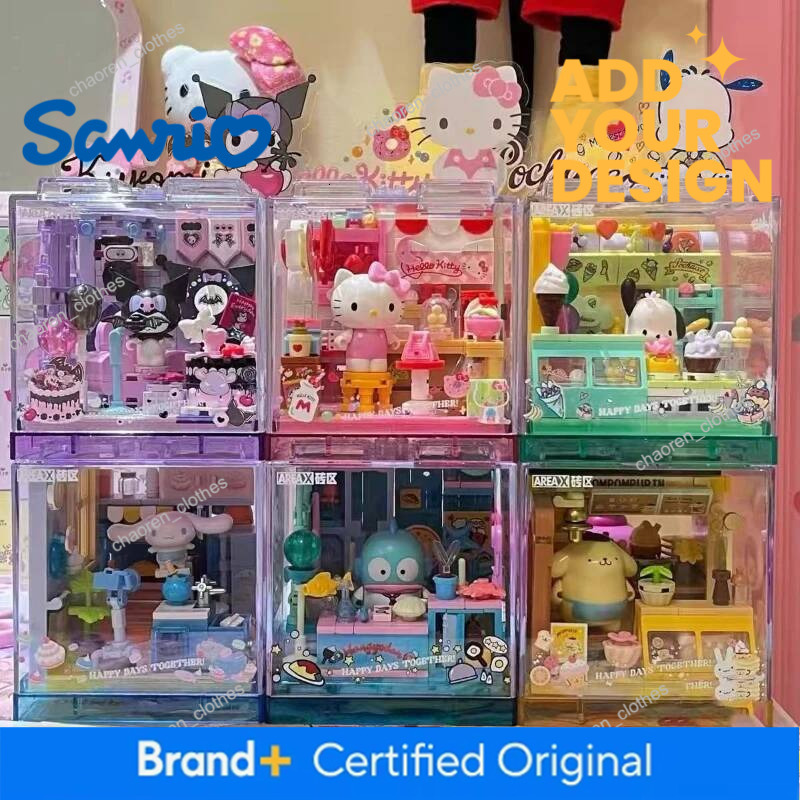 AREAX Building Blocks Sanrio Building Blocks Kuromi Building Blocks Hello Kitty Cute Puzzle Assembly Accessories Toys Gifts