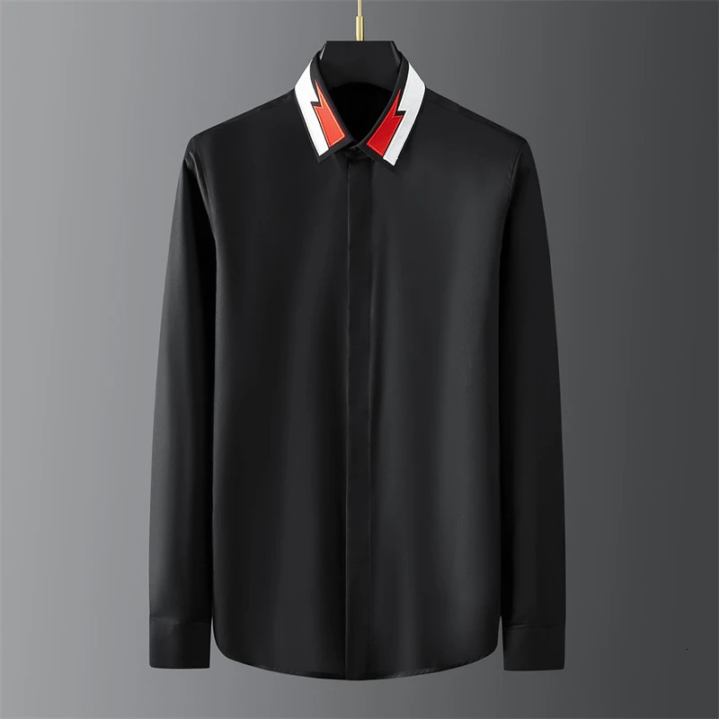 High-end mens shirt printed mens shirt long-sleeved lapel shirt daily outdoor shopping comfortable fabric large size xs-6xl 260402
