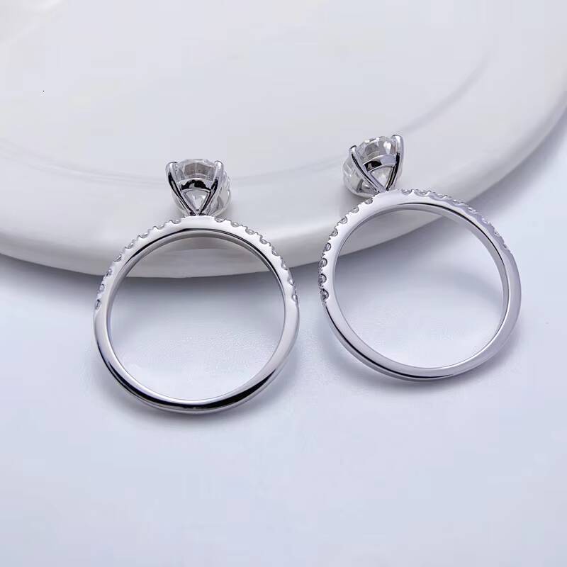 PYQ Luxury 1ct 2ct 3ct 925 Sterling Silver Engagement Rings Oval Cut Moissanite Wedding Rings for Women