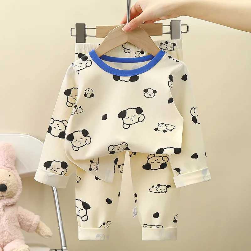 Kid Comfortable Pajamas Two Piece Set Multi Style Long Sleeve Top Trousers Pants Girl Boy Homewear Casual Children Cute Wear H260403
