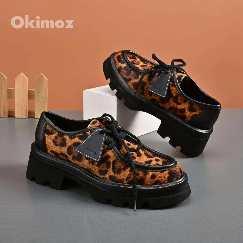 Casual Shoes Running Sneaker Designer Shoes Exotic Leopard Print Platform Oxford Shoes with Chunky Sole Okimoz Outdoor Sport