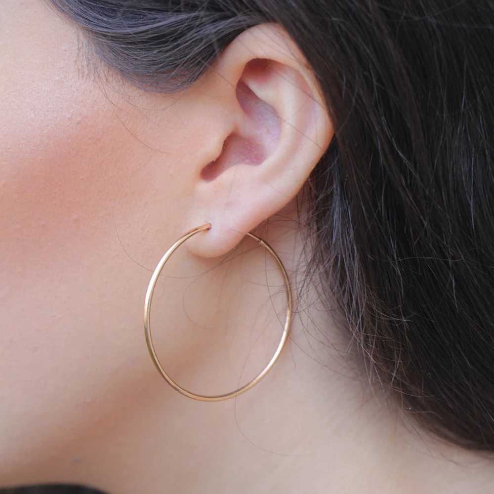 e-Manco 40mm Big Circle Hoop Earrings for Women Large Stainless Steel Earring Women Hyperbole Earrings Fashion Jewellery H260403