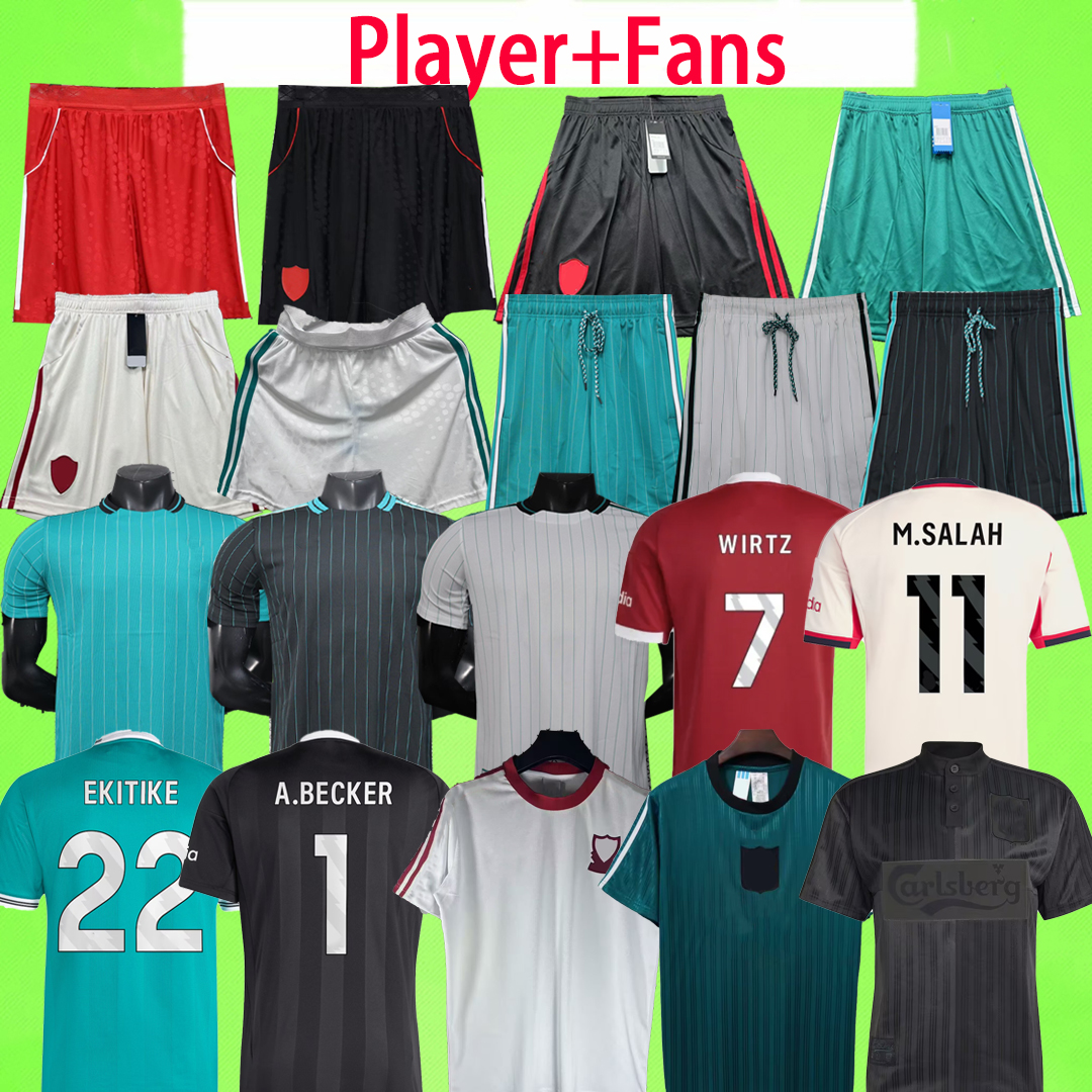 Fans + Player version The Reds 2025 2026 2027 soccer shorts + jerseys vintage football pants + shirt T TORRES GERRARD lfc home away third 25 26 27 icon red white black GK Retro