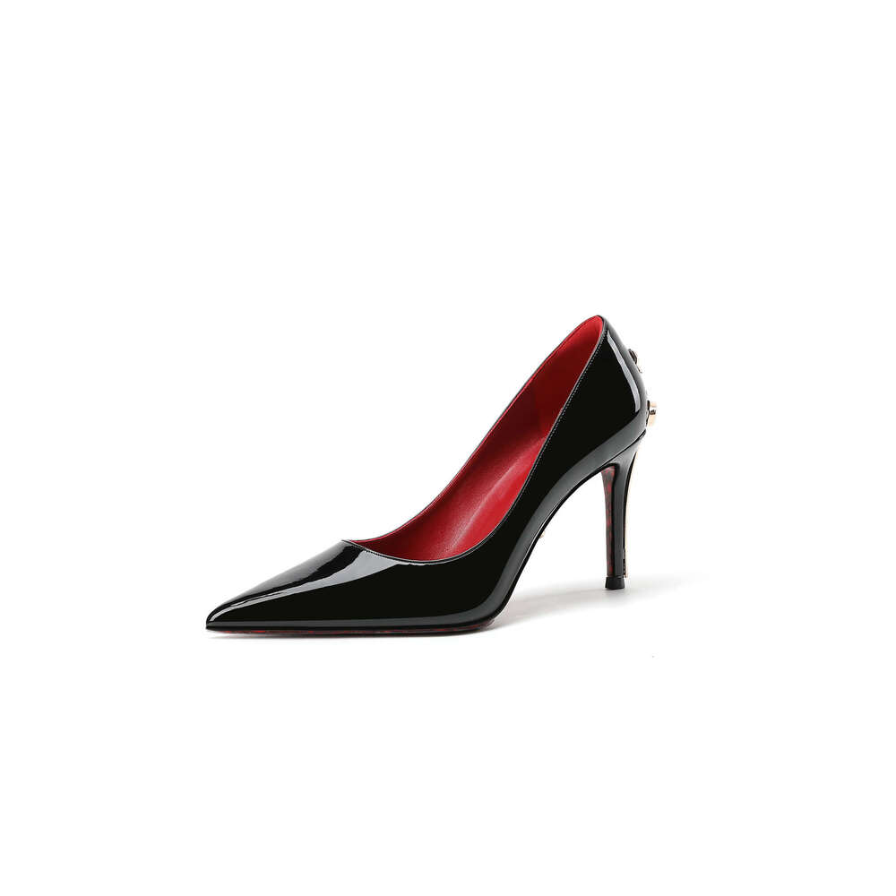 In Stock Sharp Blade Pointed Toe Stiletto High Heels Women European And American Hot Style Red Sole Black Sword Scepter Single Shoes