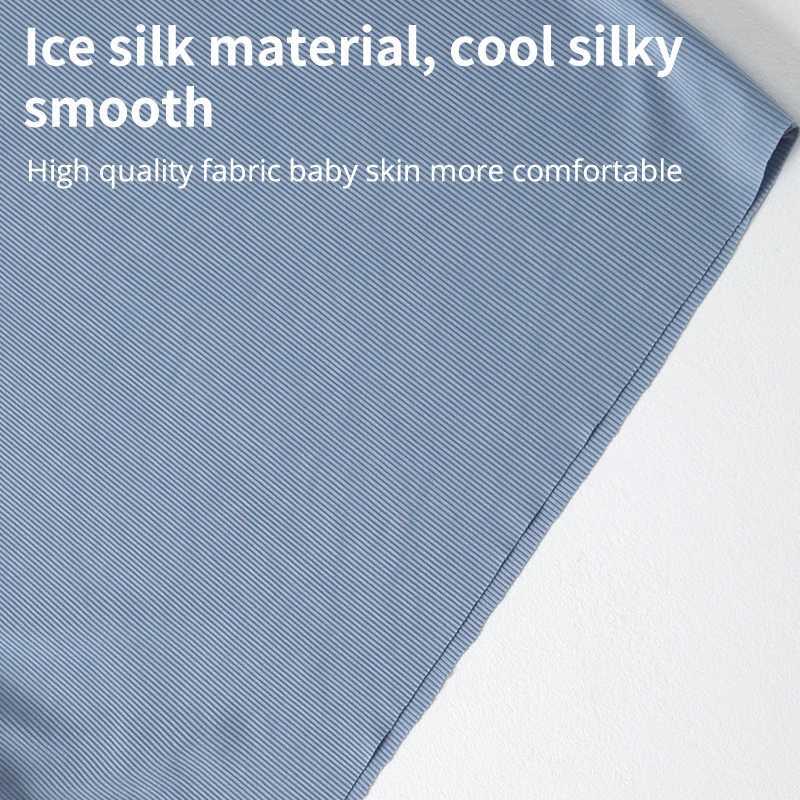 Childrens ice silk pajamas summer thin short sleeved shorts 2-piece set of big boys and girls home clothing set H260403