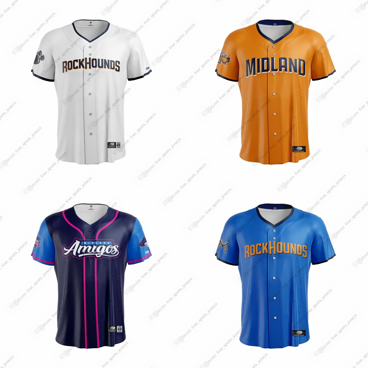 Midland RockHounds Baseball Jersey Custom Jersey Any Name Number