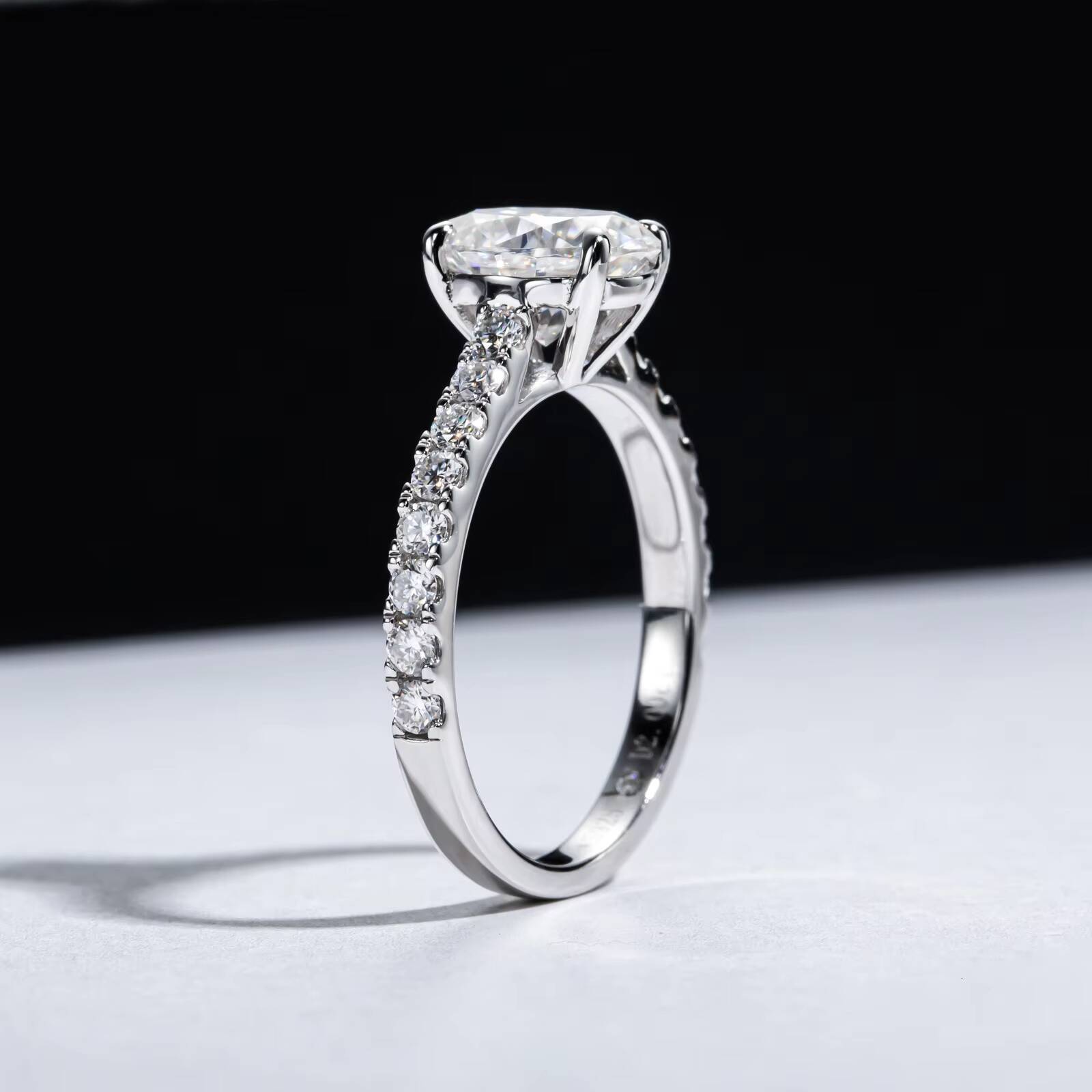 3 Ct Moissanite Eternity Band 925 Sterling Silver Engagement Ring for Tiktok Live Supply Factory Wholesale