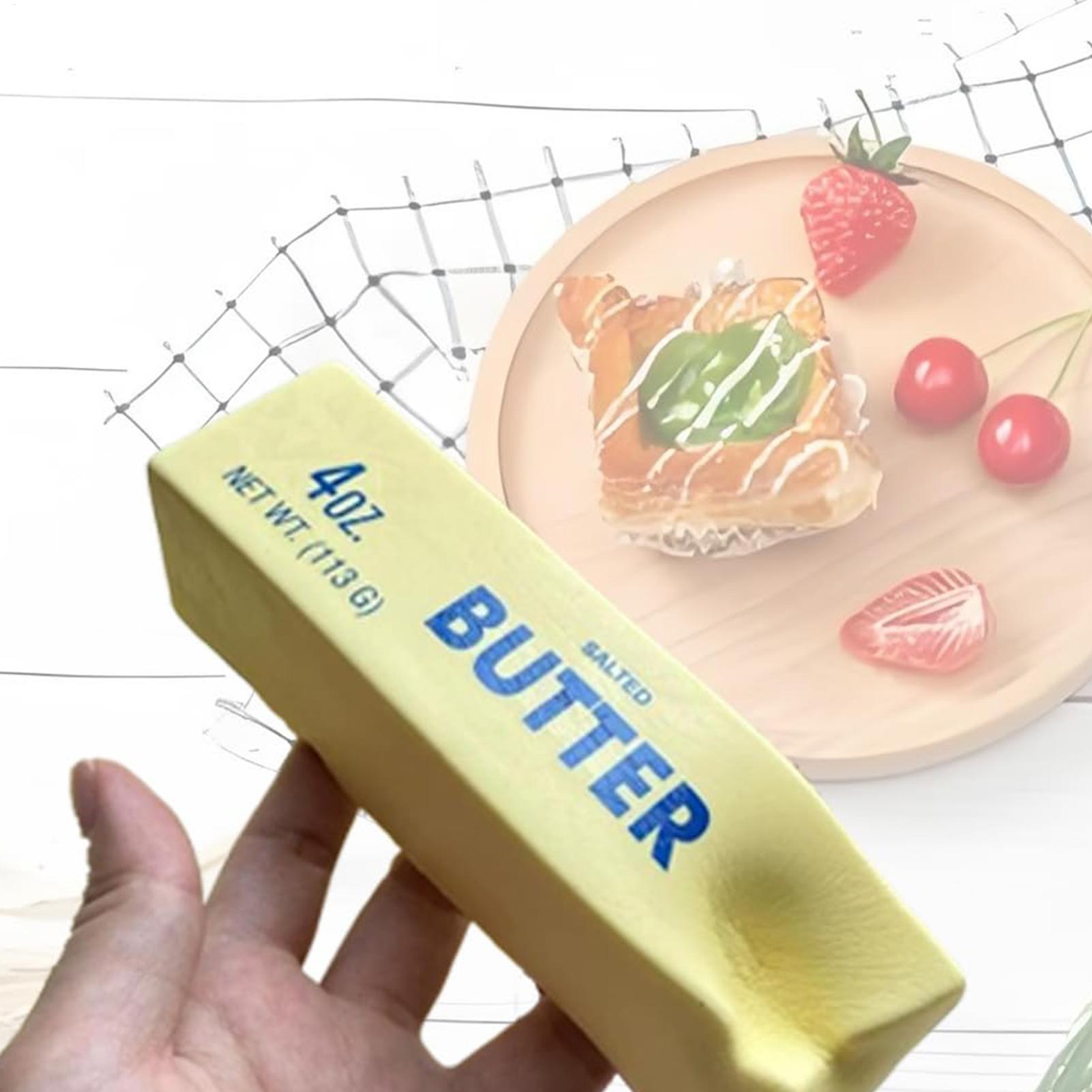 Fidget Squeeze Toy Butter Stick Slow Rise Squeeze Toys Realistic Sticky Butter Soft Fake Food Scented Sensory Fidget Toys Decompression Toy