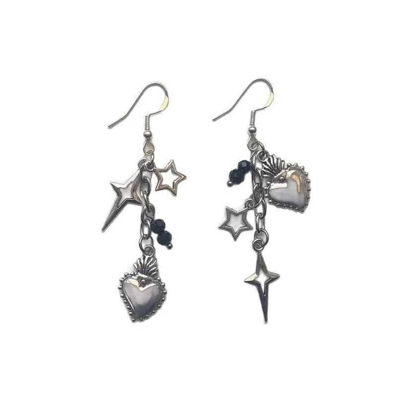 Personalized Punk Style Hollow Star Heart Pendant Earrings Womens Fashion Trend Holiday Party Accessories Jewelry H260403