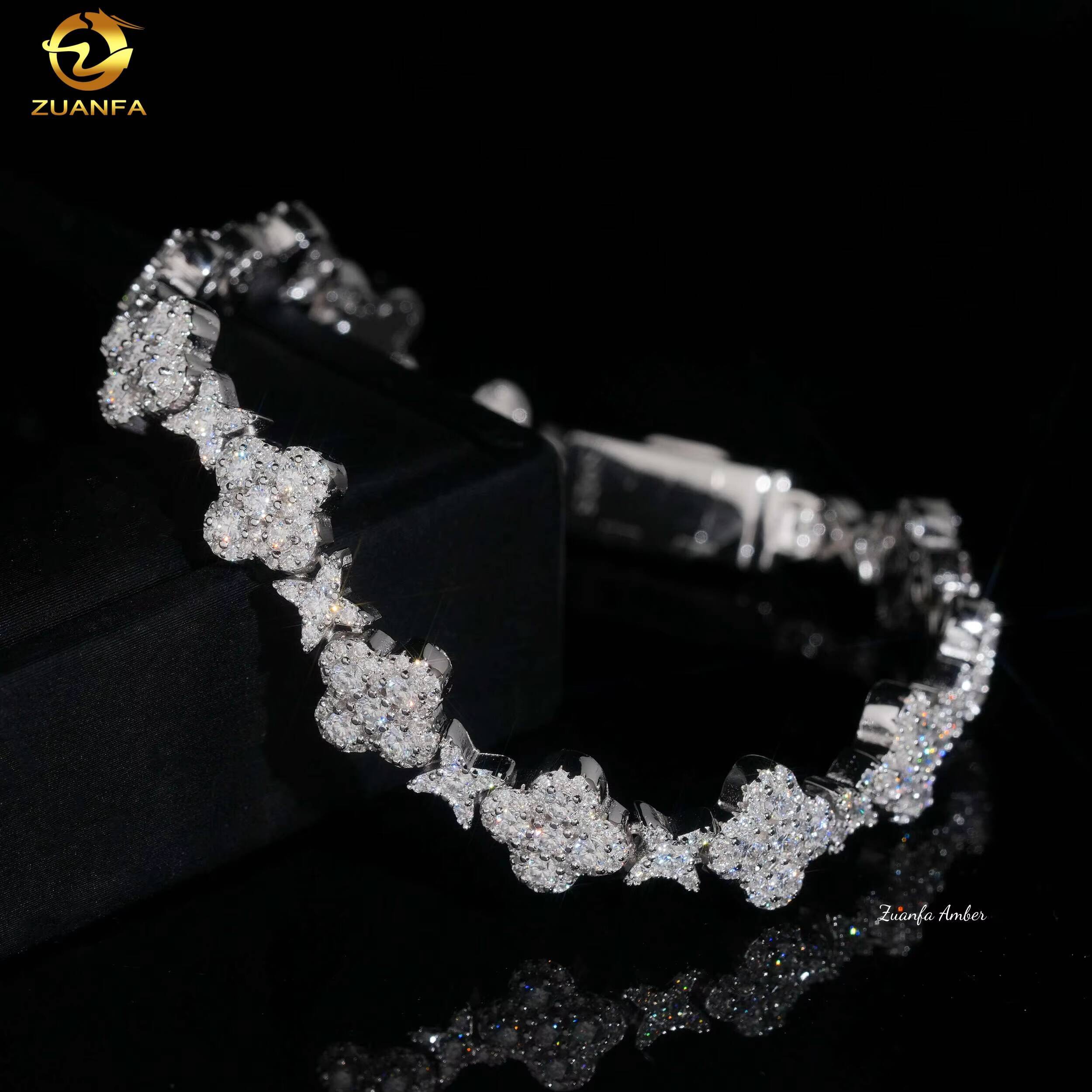 Vintage Cuban Bracelet Pass Diamond Test VVS Moissanite 925 Sterling Silver Gold Plated Iced Out Hip Hop Linked Men Bracelet