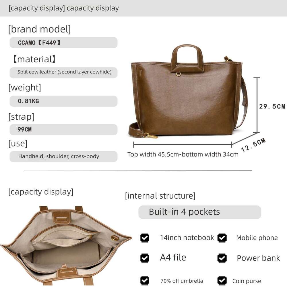 CCAMO Cowhide For Women New Model High End Elegant Commuting Bag Large Capacity Handbag Factory SENYY