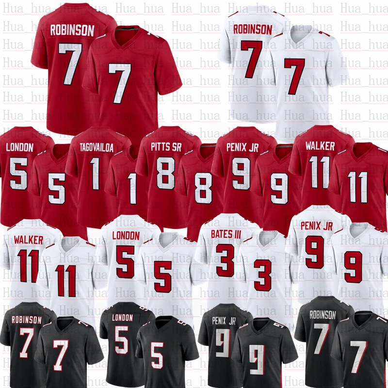 2026 New Tua Tagovailoa Michael Penix Jr Jalon Walker Bijan Robinson Football Jerseys Drake London Younghoe Koo Darnell Mooney Terrell Michael Vick 8 Kyle Pitts