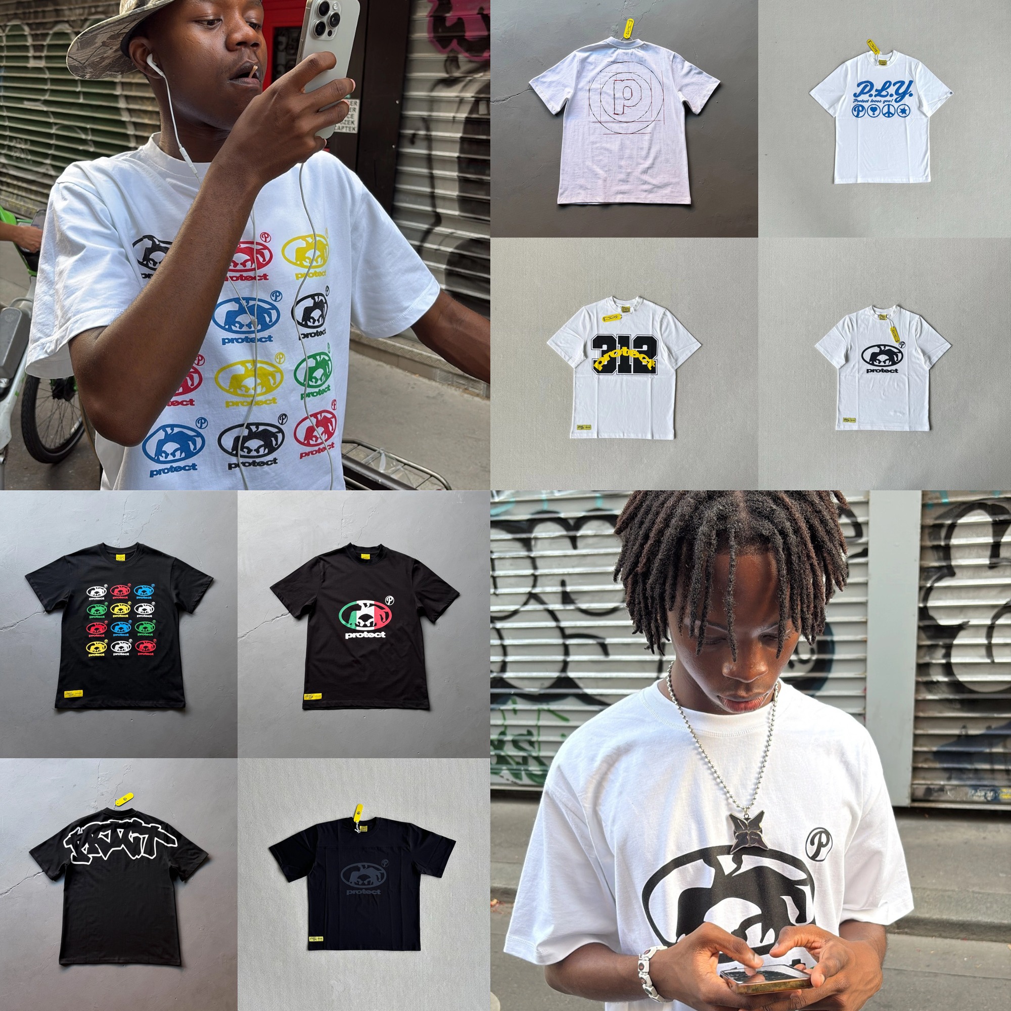 Designer Men's T Shirts Y2K PROTECT T Shirt Summer Men Women Harajuku Hip Hop Letters Cartoon Graphic Printed Short Sleeved Goth Casual Cotton Tops