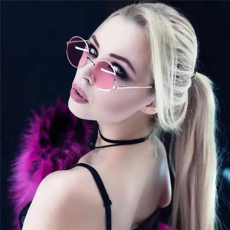 Gojo Satoru Glasses Anime Jujutsu Kaisen Cosplay Black Glasses Steampunk Round Frame Eyewear Party Sunglasses Men Women CB Fashion Accessories