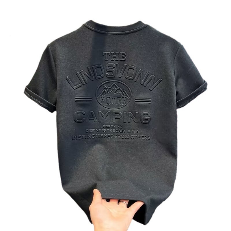 Luxury Brand Designer Clothes Trendy And Popular Niche Design Light Luxury Men's T-Shirt, Short-Sleeved, Heavy-Weight, Trendy American High Stree