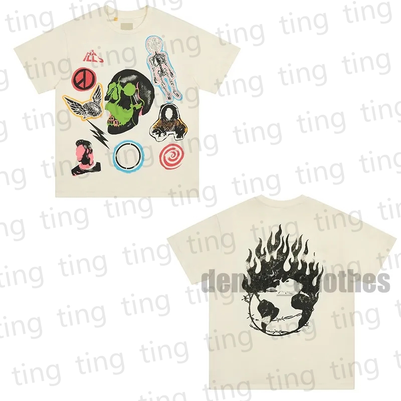 Summer loose top letter printed men's T-shirt men's T-shirt men's and women's designer casual short sleeved T-shirt hip-hop style
