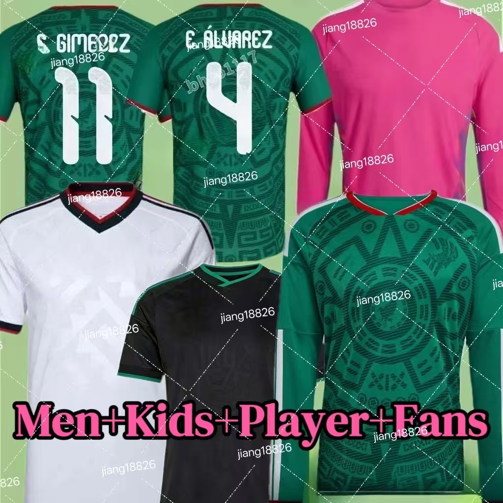 2026 Mexico Soccer Jersey Home Away RAULCHICHARITO LOZANO DOS SANTOS Club Football Shirt Kids Kit H.LOZANO Men Sets Uniforms Fans Player Version