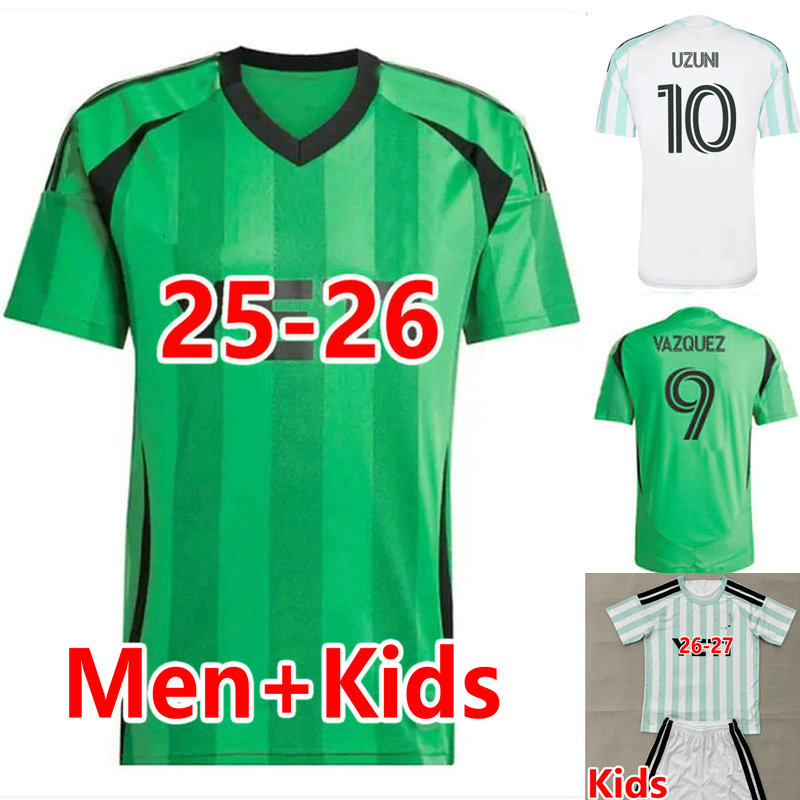 2026 Austin FC soccer jerseys fans player VAZQUEZ ILIE UZUNI home away PEREIRA SABOVIC football shirt 26 27 home maillot de foots men kids camiseta futol