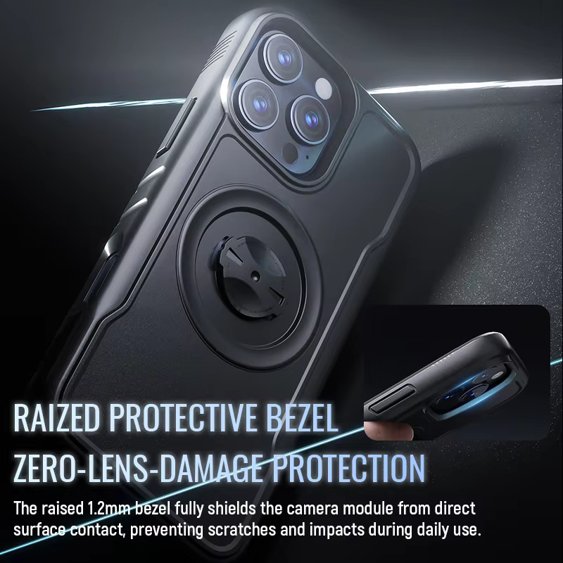 Shockproof Case for iPhone 17 16 15 14 Pro Max Compatible with Garmin Bike Mount, Quick Lock Cycling Phone Cover for MTB Motorcycle Bicycle Holder