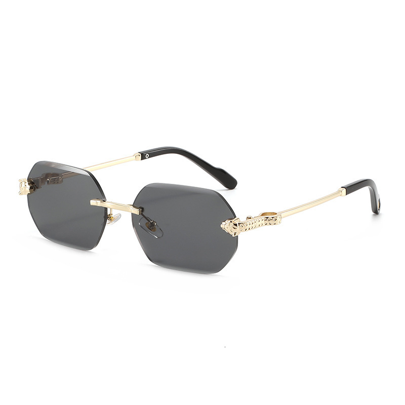 Luxury Brand Designer Jewelry 2026 Personalized Polygonal Frameless Sunglasses European And American Fashion Exquisite Snake Head Cut Edge Versatile S