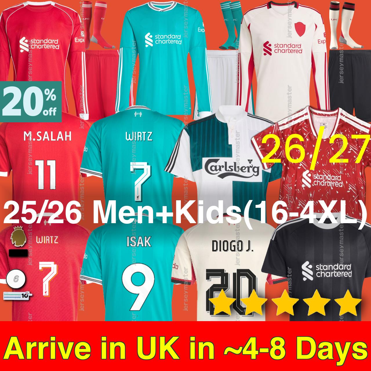 LFC Soccer Jersey ISAK WIRTZ liverpool jersey EkitikE DIOGO J. liverpool 26 27 frimpong Kerkez liverpool kit 25 26 Salah liverpooll jersey 25 26 men kids kits