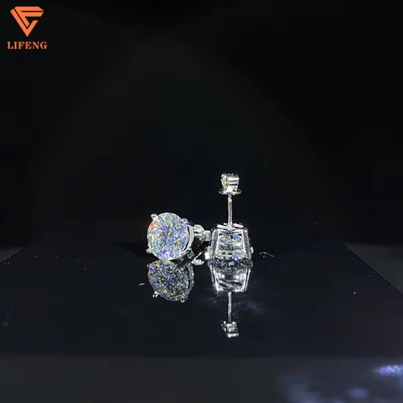 Wholesale Price 10mm 4ct Moissanite Stud Earrings 925 Sterling Silver VVS Moissanite Diamond Earrings for Men Women