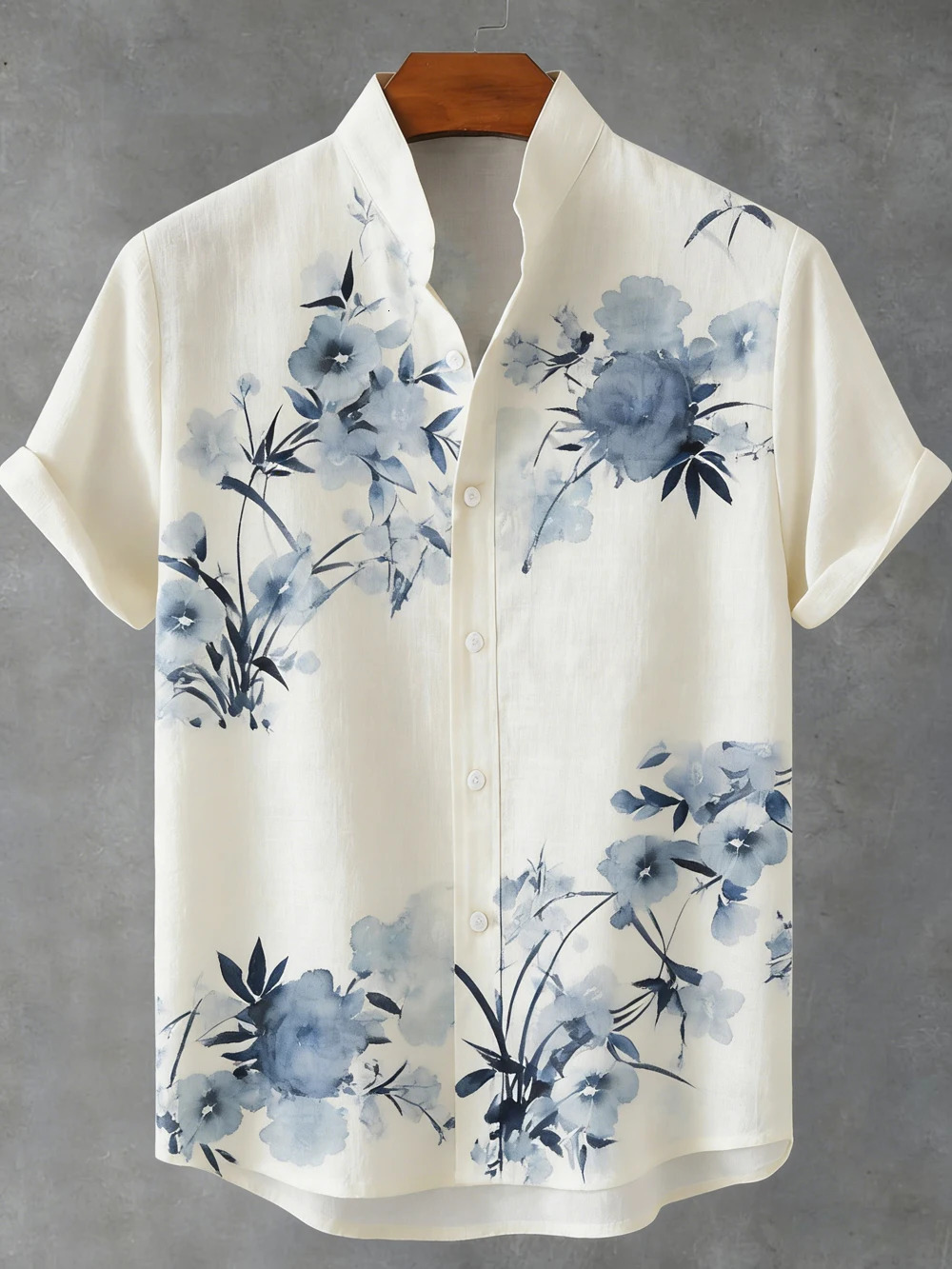 Mens retro linen short-sleeved shirt natural flying bird 3D printed shirt Hawaiian vacation outdoor fishing clothes for men 260403
