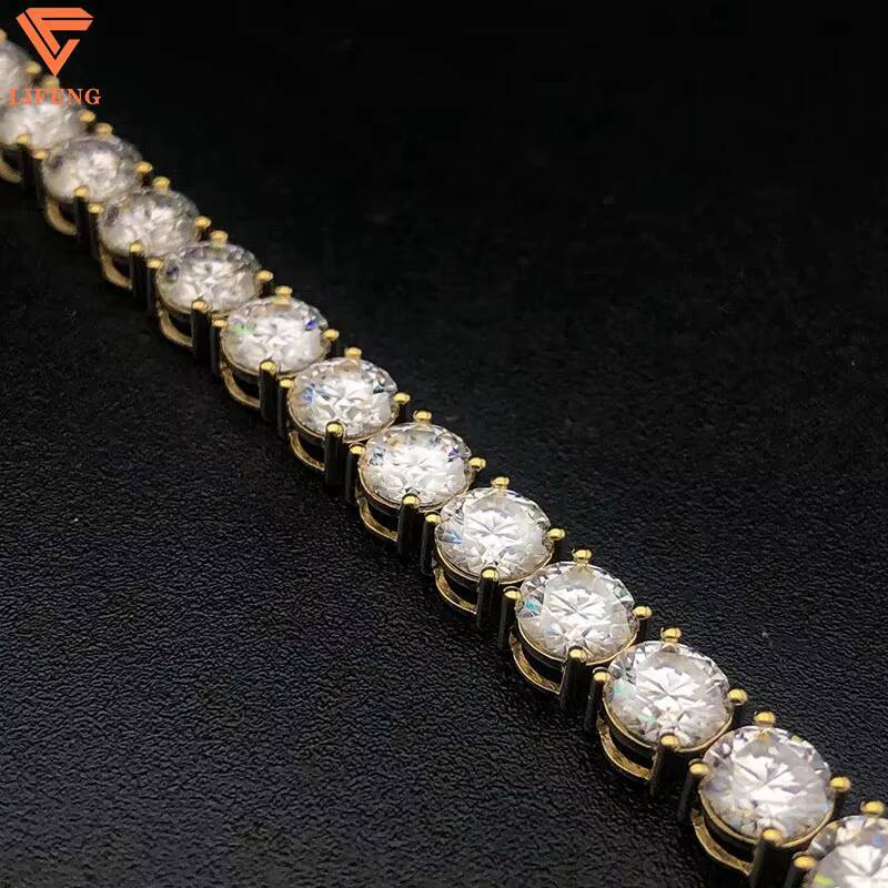 Factory New Fine Jewelry 925 Silver D Color VVS Moissanite Tennis Bracelet 5MM Diamond Tennis Chian Women
