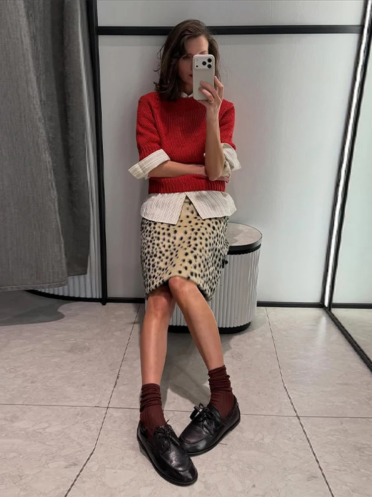 Sexy Zebra Print Fur Skirt Women High Waist Long A-line Evening Skirts Female 2026 Fashion All-match Bottoms 260403