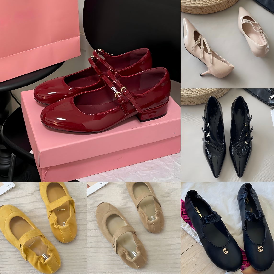 Ballet Paris Designer Professional Dance Shoes ballerinas Bowknot Round toe Shallow Mouth high heel Single Shoe Mary Jane comfortable flat sandals women Loafers 5A