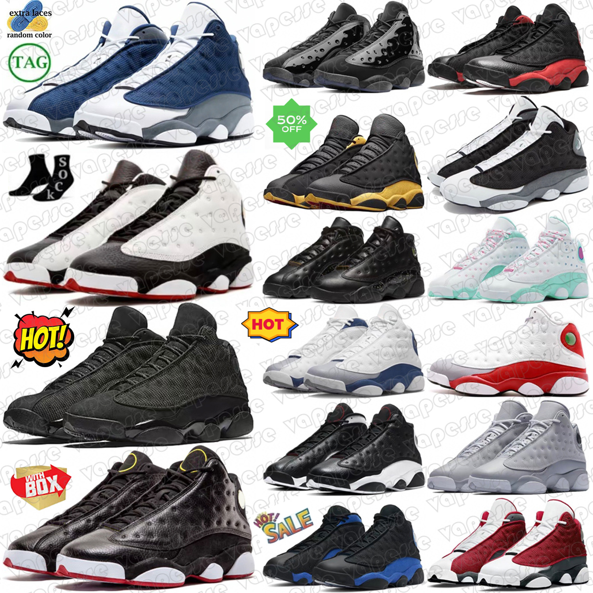 basketball shoes sneakers 13 Playoffs Gym Red Flint Grey Obsidian Powder Blue White Flint Court Purple Wheat Blue Grey Del Dune Red Black University Blue mens sneaker